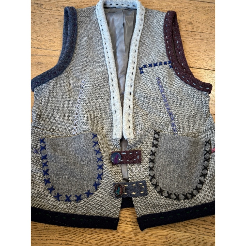 WODMERE Campomar Herringbone Wool Vest Unique Handmade Style Colorful (1372) - Picture 1 of 12